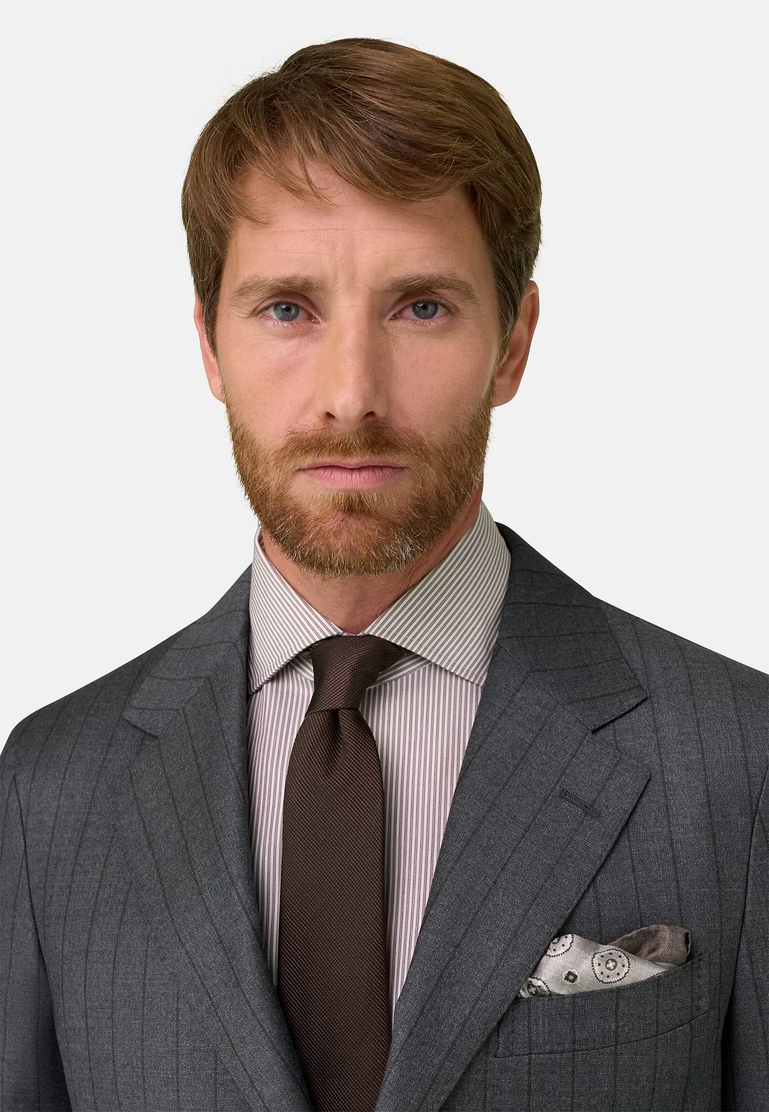 Pinstripe Wool Suit, Grey, hi-res, 3