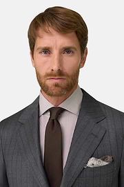 Pinstripe Wool Suit, Grey, thumb, 3