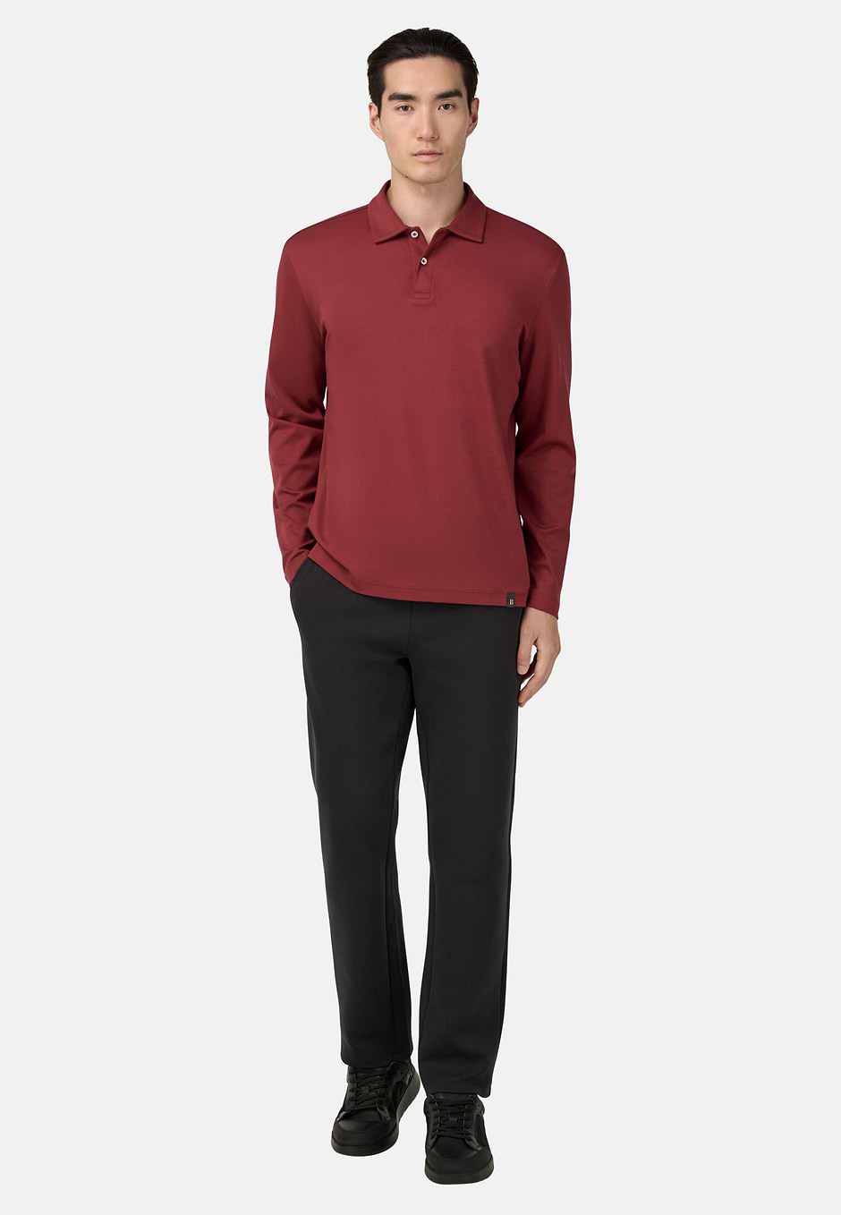 Pima Cotton Polo Shirt, Burgundy, hi-res