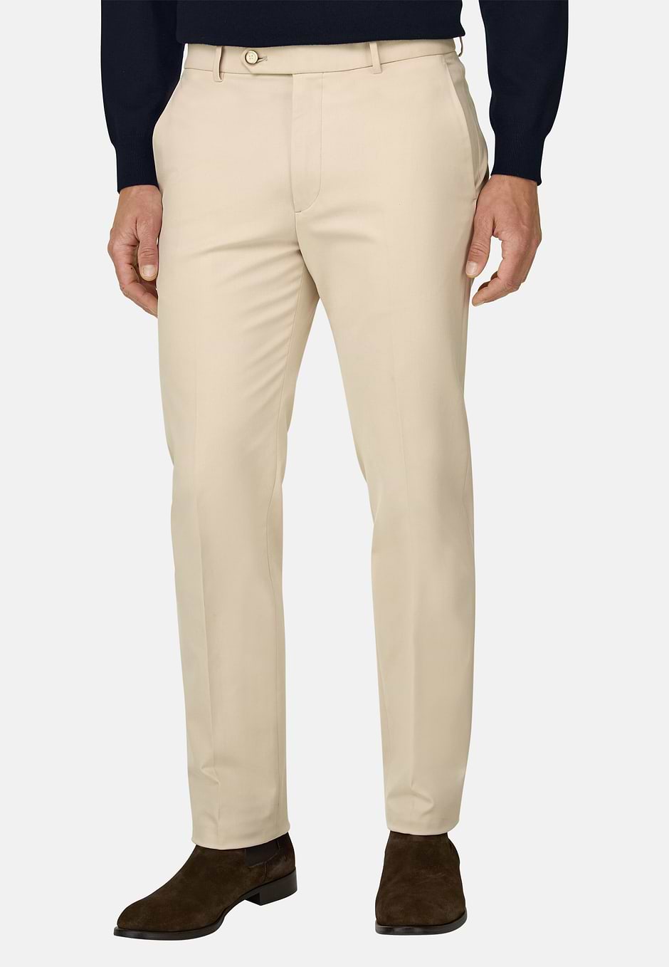 Trousers in Stretch Cotton Tencel® Modal, OFFWHITE, hi-res