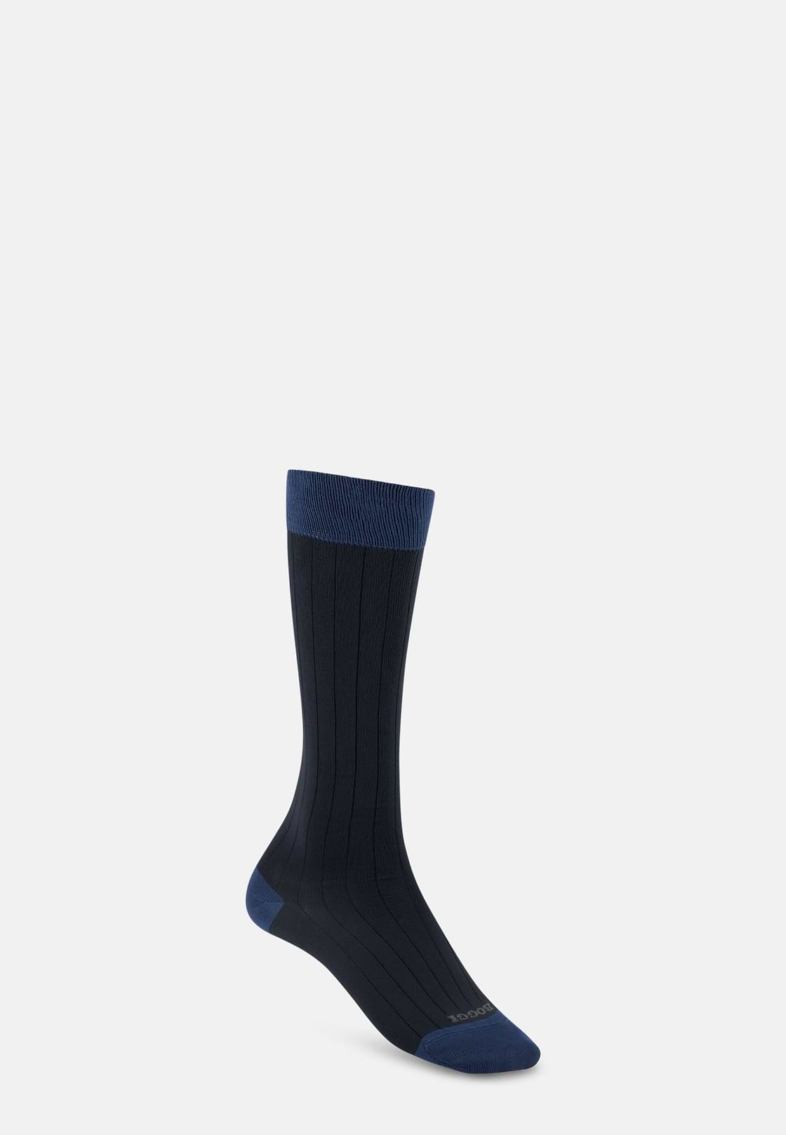 Chaussettes À Côtes En Fil Performance, bleu marine, hi-res, 1