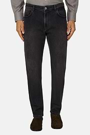 Jeans in Denim Elasticizzato Nero, Nero, thumb, 1