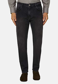 Jeans in Denim Elasticizzato Nero