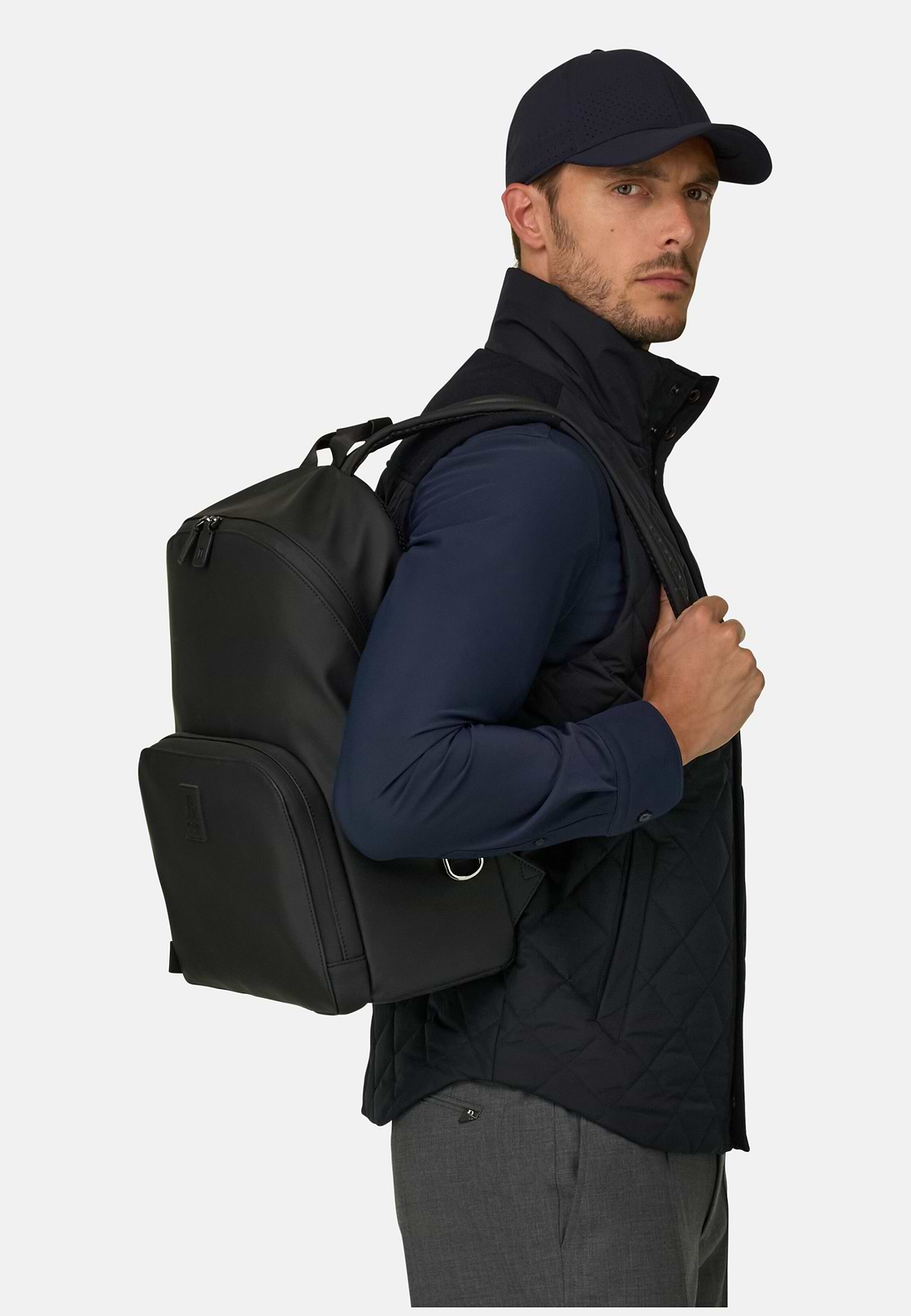 Rucksack Klein aus Technischem Gummiertem Gewebe, Schwarz, hi-res, 2