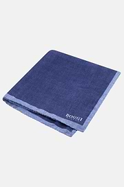 Colour Block Silk Pocket Square, Blue, thumb, 1