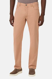 Stretch Cotton/Tencel Jeans, Rot, hi-res