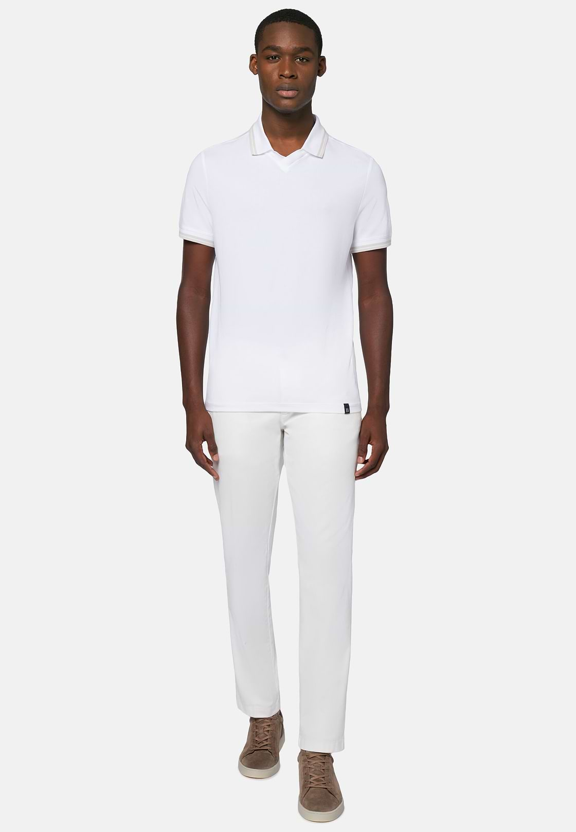 High-Performance Piqué Polo Shirt, White, hi-res