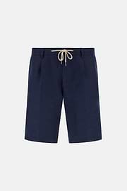 Bermudas in Linen, Navy blue, hi-res