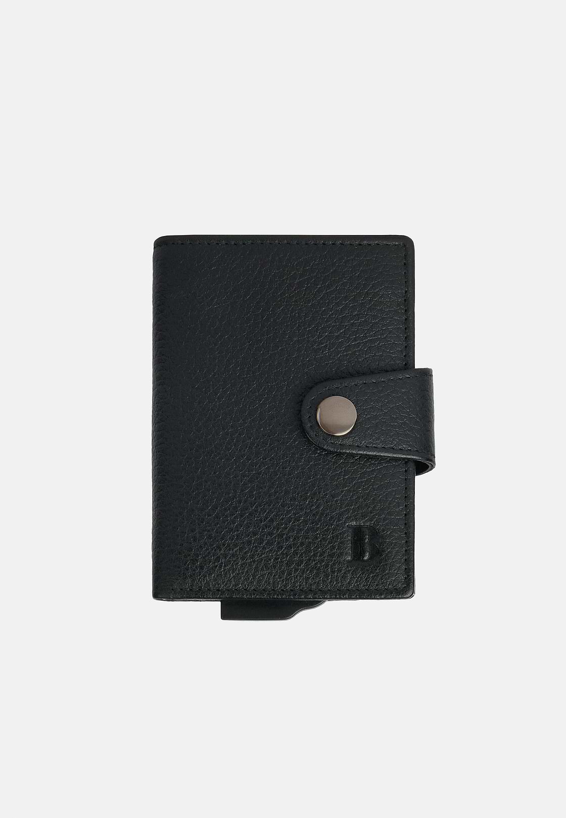 Leather Credit Card Holder, Black, hi-res
