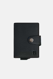 Leather Credit Card Holder, Black, hi-res