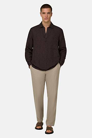 Pantalon En Lin, Taupe, thumb, 2