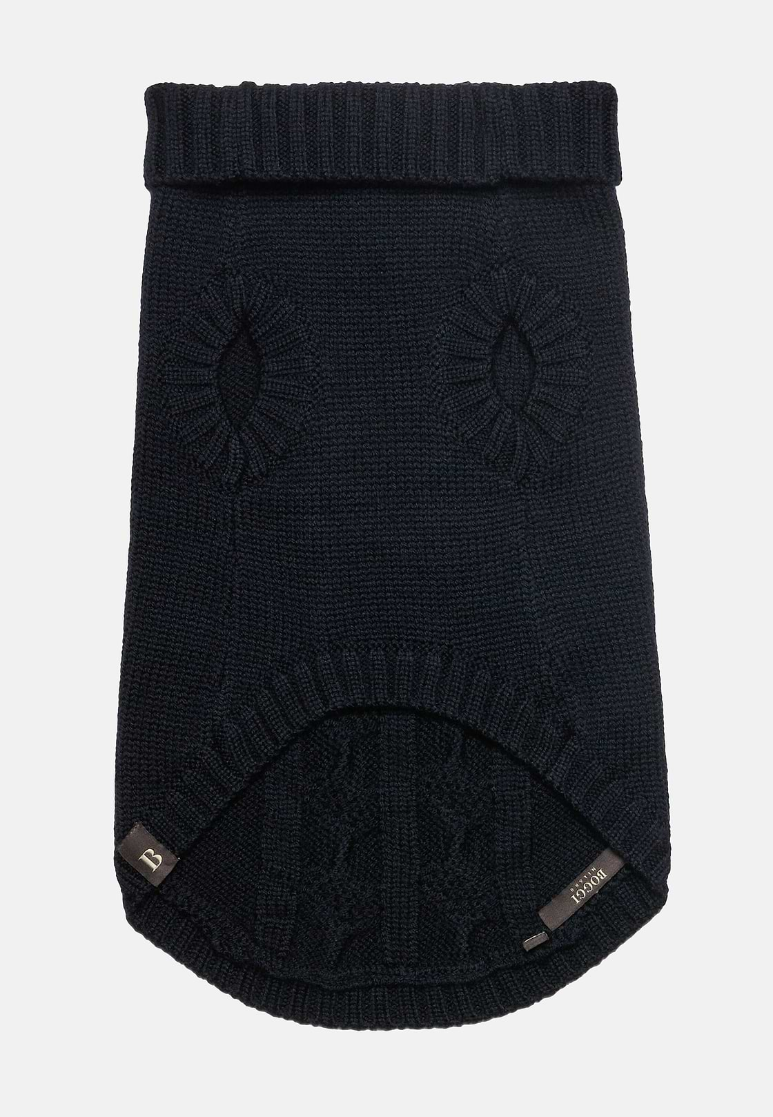 Granatowy sweter z wełny merynosów z kołnierzem polo dla psów, Navy blue, hi-res