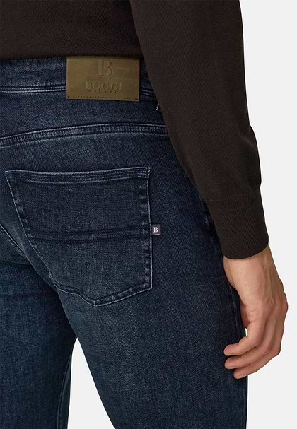 Jeans in Elastisch Denim Blue Black, Dark Blue, hi-res