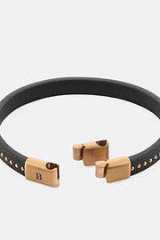 Leather Bracelet with Steel Studs, BRO, thumb, 3