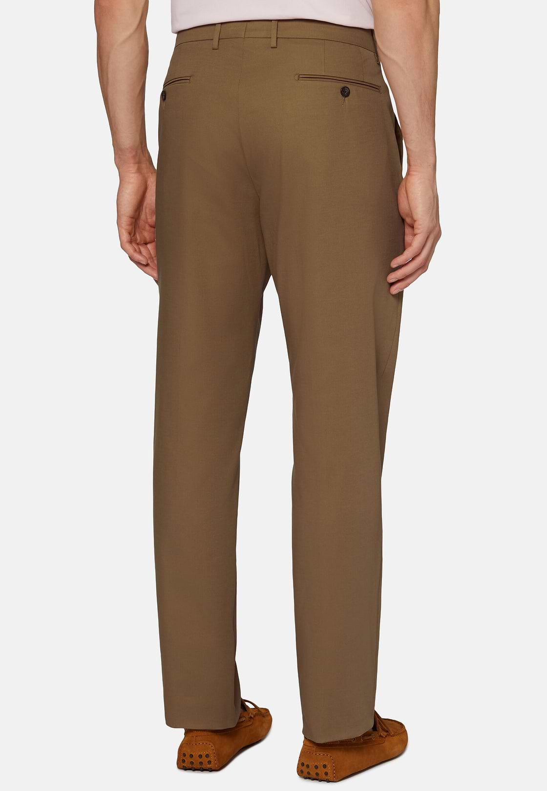 Stretch Cotton Trousers, Hazelnut, hi-res