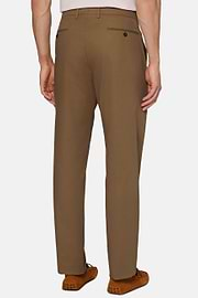 Pantalon En Coton Extensible, Noisette, hi-res