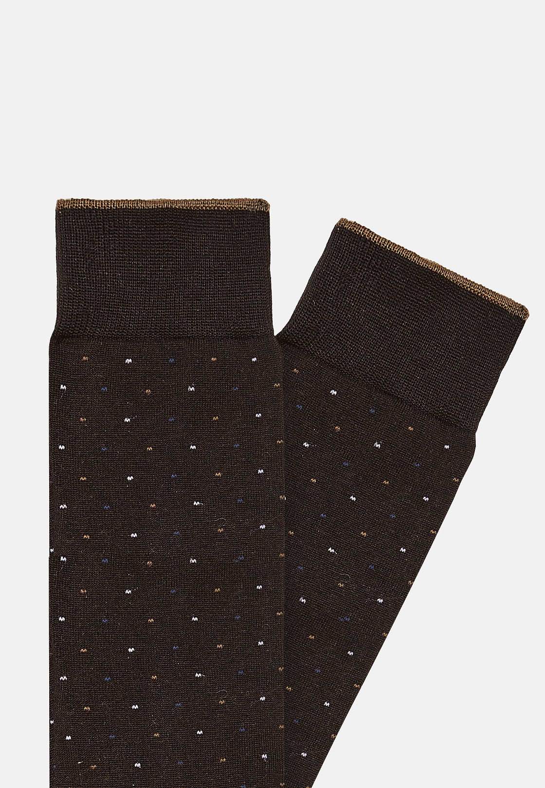 Pinpoint Cotton Socks, Brown, hi-res