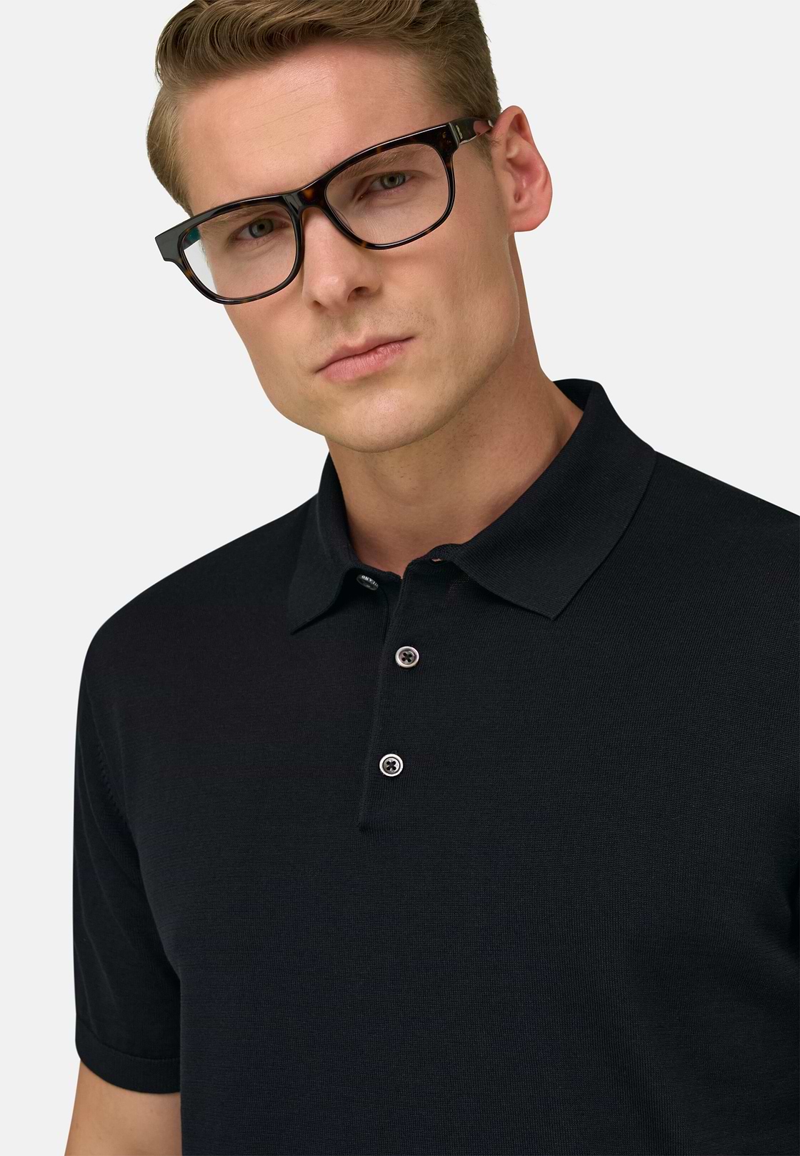Polo Di Maglia In Cotone Seta, Nero, hi-res, 4