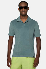 Cotton/Nylon Polo Shirt, Green, hi-res