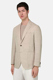 Herringbone Linen and Wool Jacket, Sand, thumb, 2
