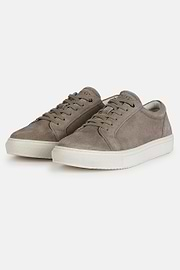 Suede Sneakers With Box Sole, TAUPE, hi-res