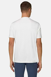 Koszulka z bawełny, poliestru i jedwabiu, White, thumb, 3