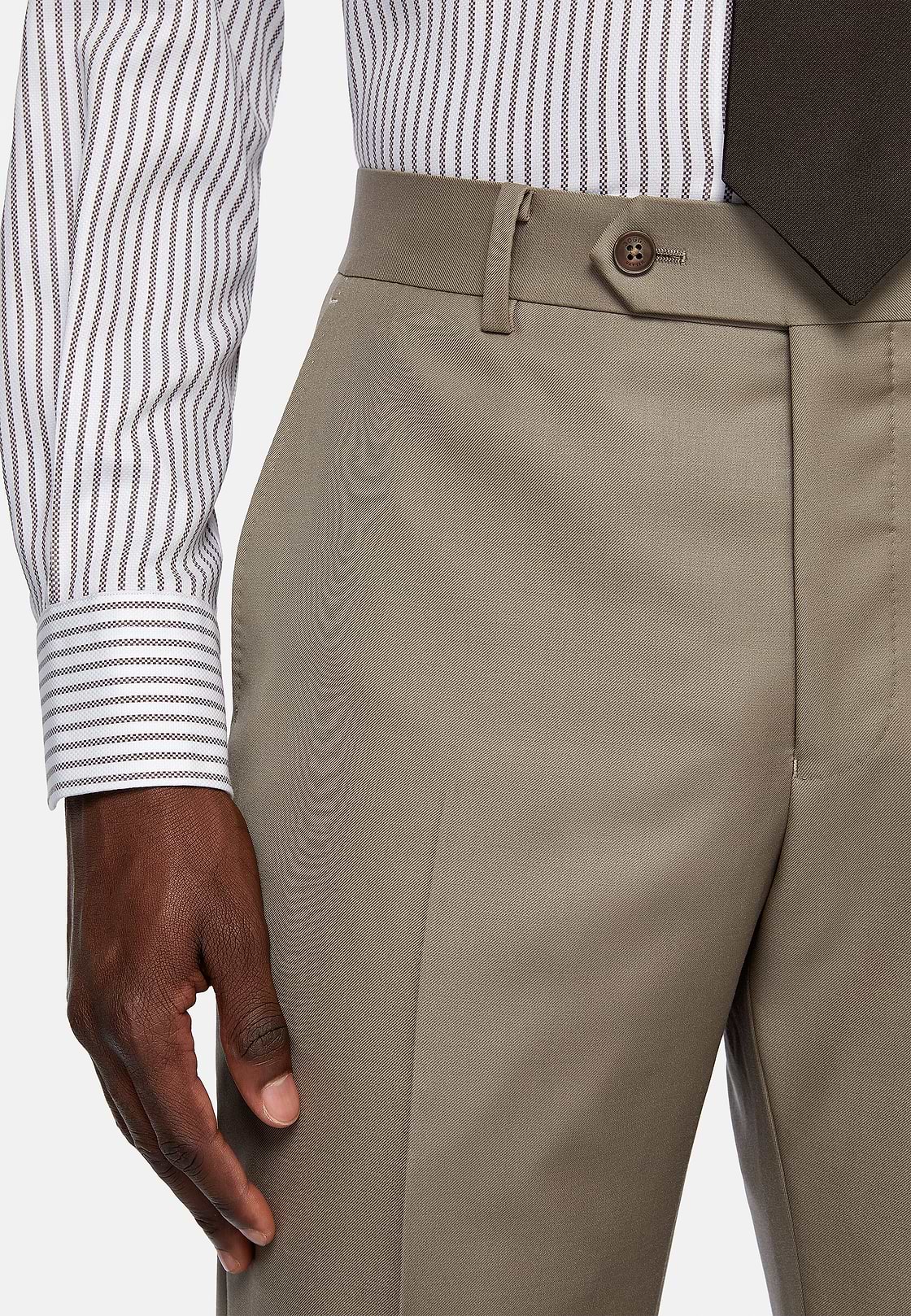Taupe Pure Wool Suit, Taupe, hi-res