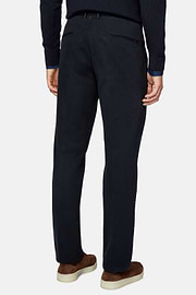 Pantaloni In Cotone Elasticizzato, Navy, hi-res