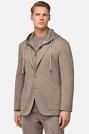 Madison Cotton Blend Sweatshirt Jacket, Taupe, hi-res