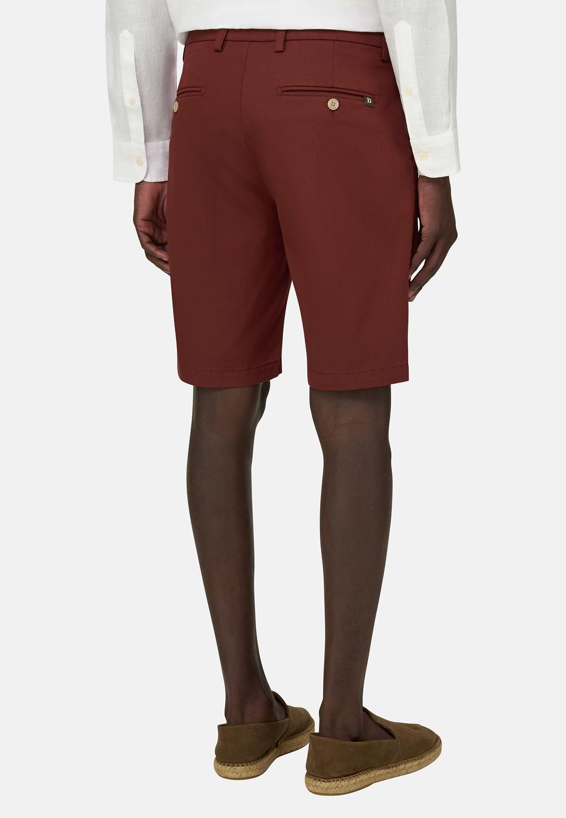 Bermudahose Aus Elastischem Tencel, Burgundy, hi-res, 4