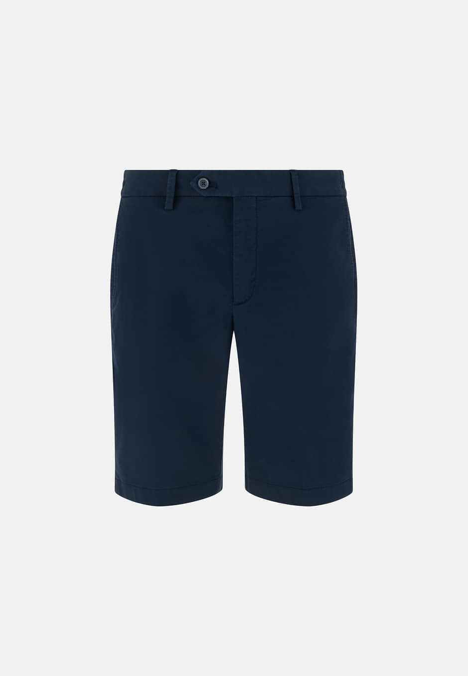 Bermuda In Cotone Elasticizzato, Navy, hi-res