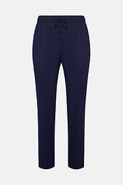 Pantalon City En Laine Seersucker Extensible, bleu marine, hi-res