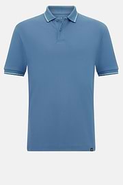 Cotton Blend Piqué Polo Shirt, Air-blue, hi-res