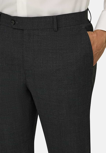 Trousers in Pure Wool Travel, Grey, hi-res