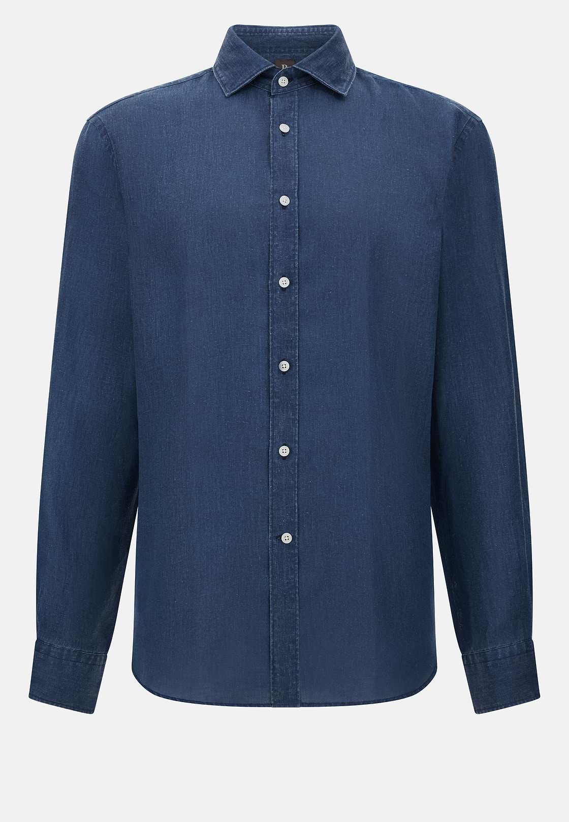 Camicia In Lino Regular Fit, Navy, hi-res