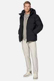 B-Tech Bomber Jacket In Recycled Nylon and Goose Down, Black, hi-res