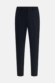 Pantaloni In Cotone Tencel Elasticizzato, Navy, thumb, 5