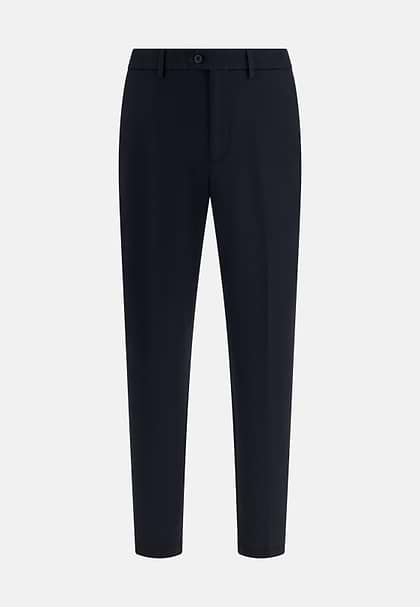 Stretch Cotton/Tencel Trousers, Navy blue, hi-res
