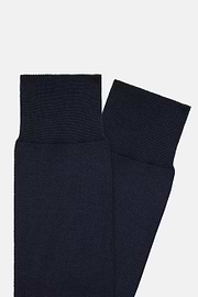 Cotton Oxford Socks, Navy blue, hi-res