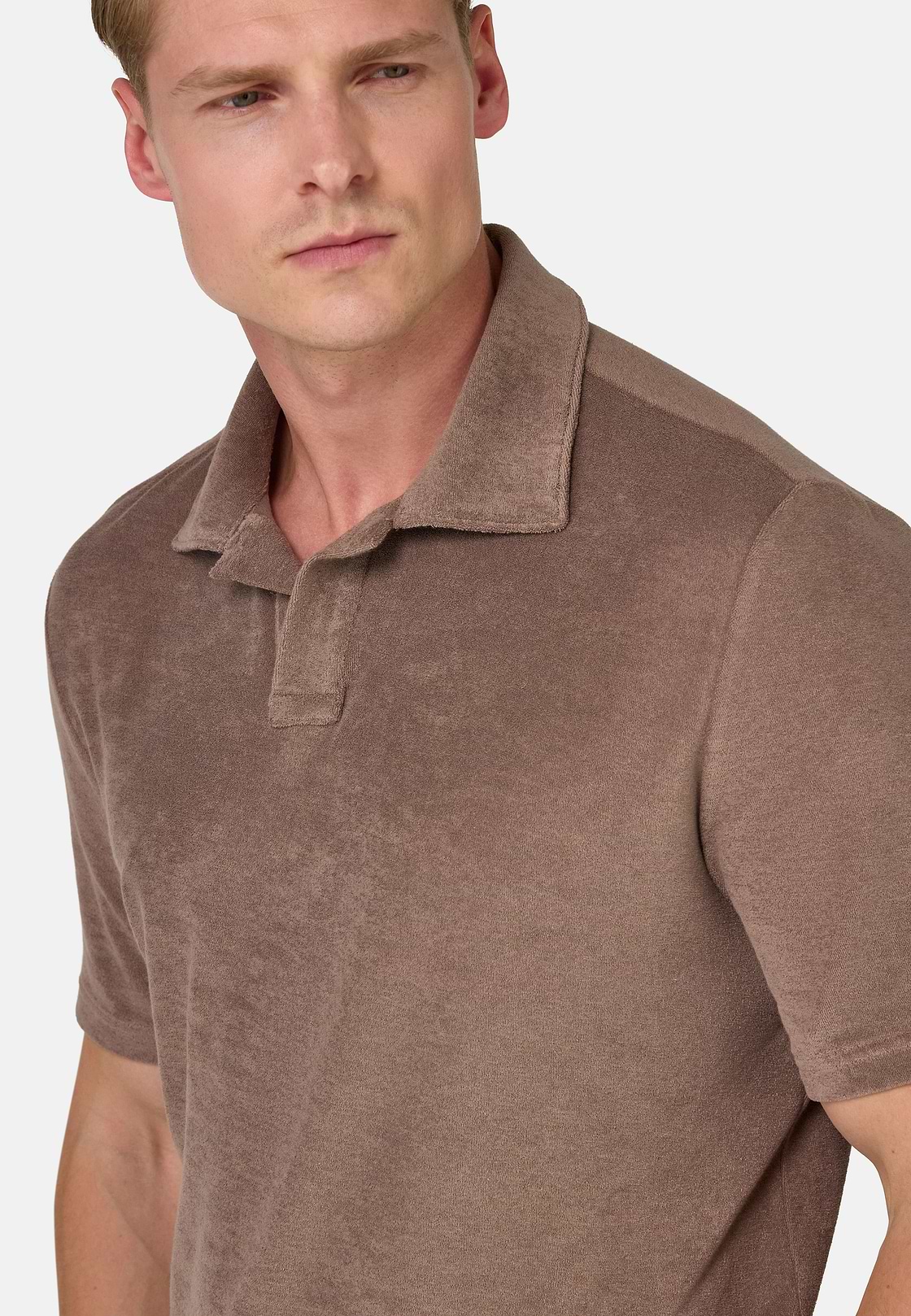Polo En Nylon Coton, Taupe, hi-res