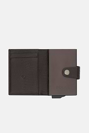 Tarjetero de Piel Estampada, Marron oscuro, thumb, 2