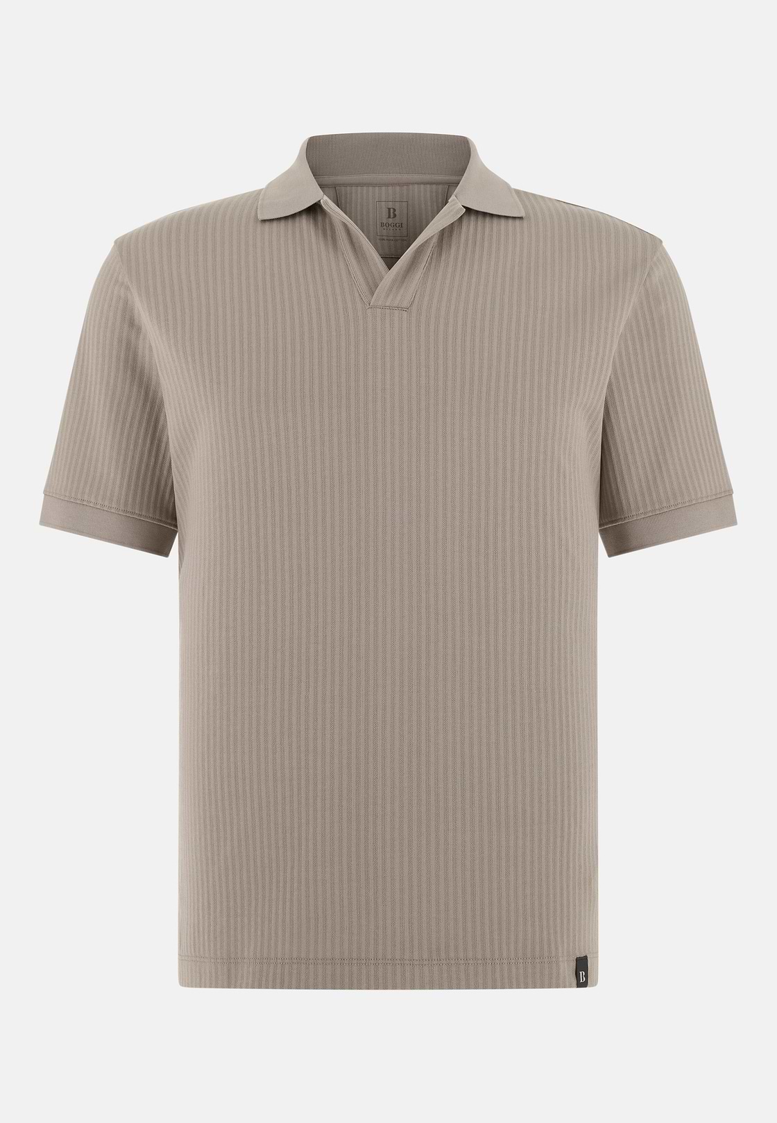 Polo In Cotone Pima Jacquard, Taupe, hi-res, 5