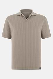Polo In Cotone Pima Jacquard, Taupe, thumb, 5