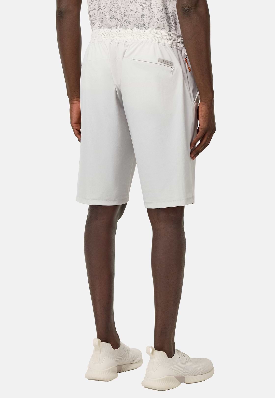 Stretch Nylon Bermuda Shorts, Ice, hi-res