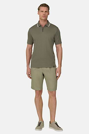 Pima Interlock Half Zip Polo, Military Green, thumb, 2