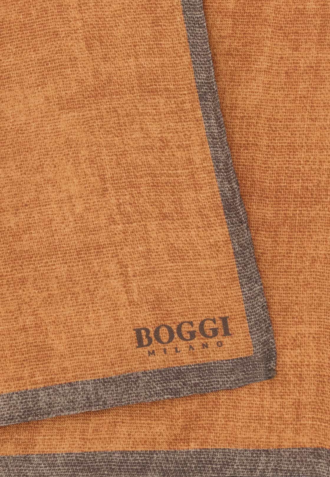 Colour Block Silk Pocket Square, Orange, hi-res, 3