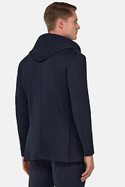 Madison Cotton Blend Sweatshirt Jacket, Navy blue, hi-res