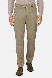 Stretch Cotton/Tencel Pants, Taupe, thumb, 2