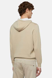 Beige Hoodie In Cotton, Beige, hi-res