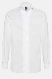 Regular Fit Honeycomb Cotton Shirt, White, hi-res